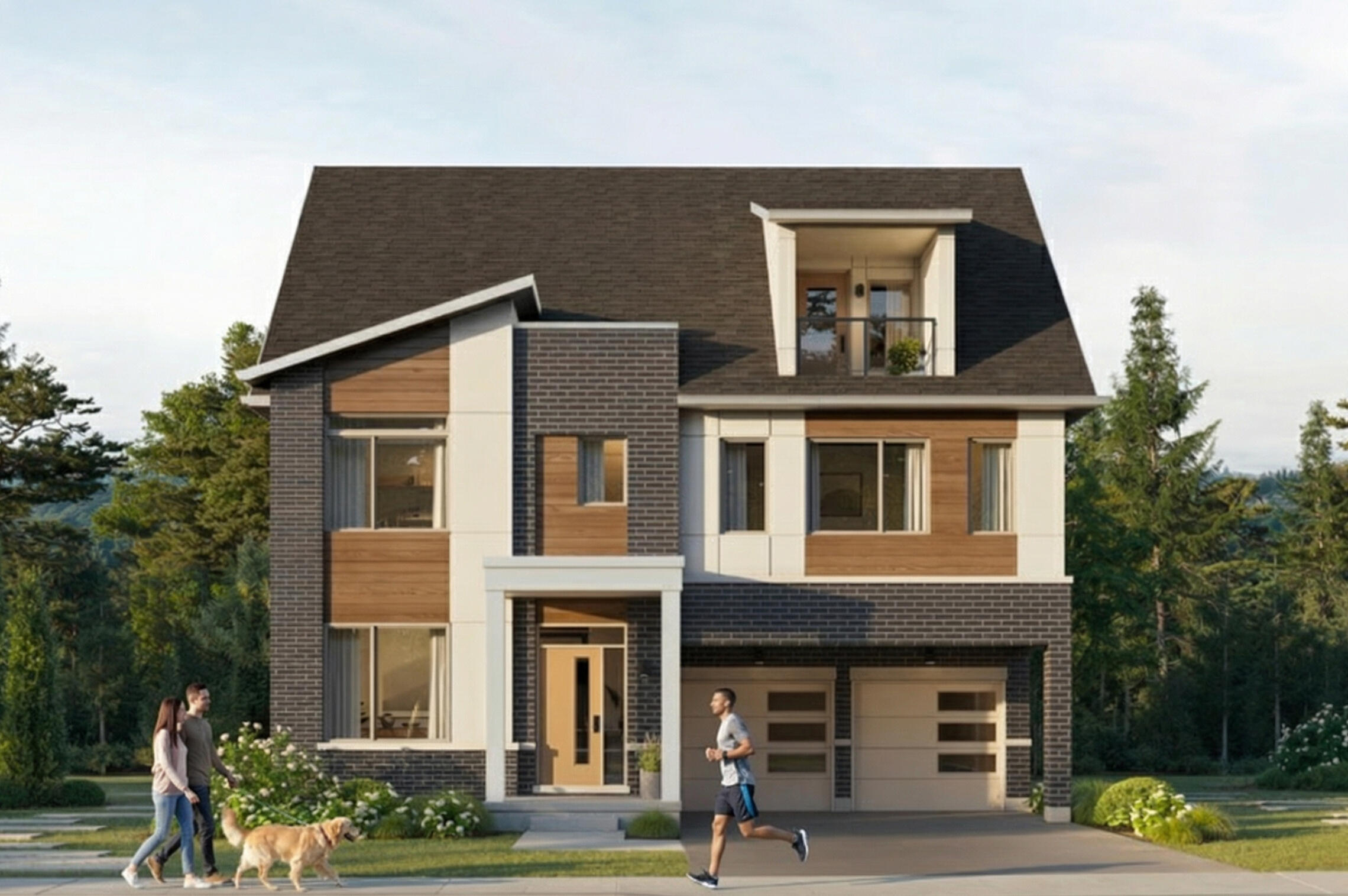 Riverview South Oakville Exterior Render Exterior rendering of homes at Riverview South Oakville by Caivan